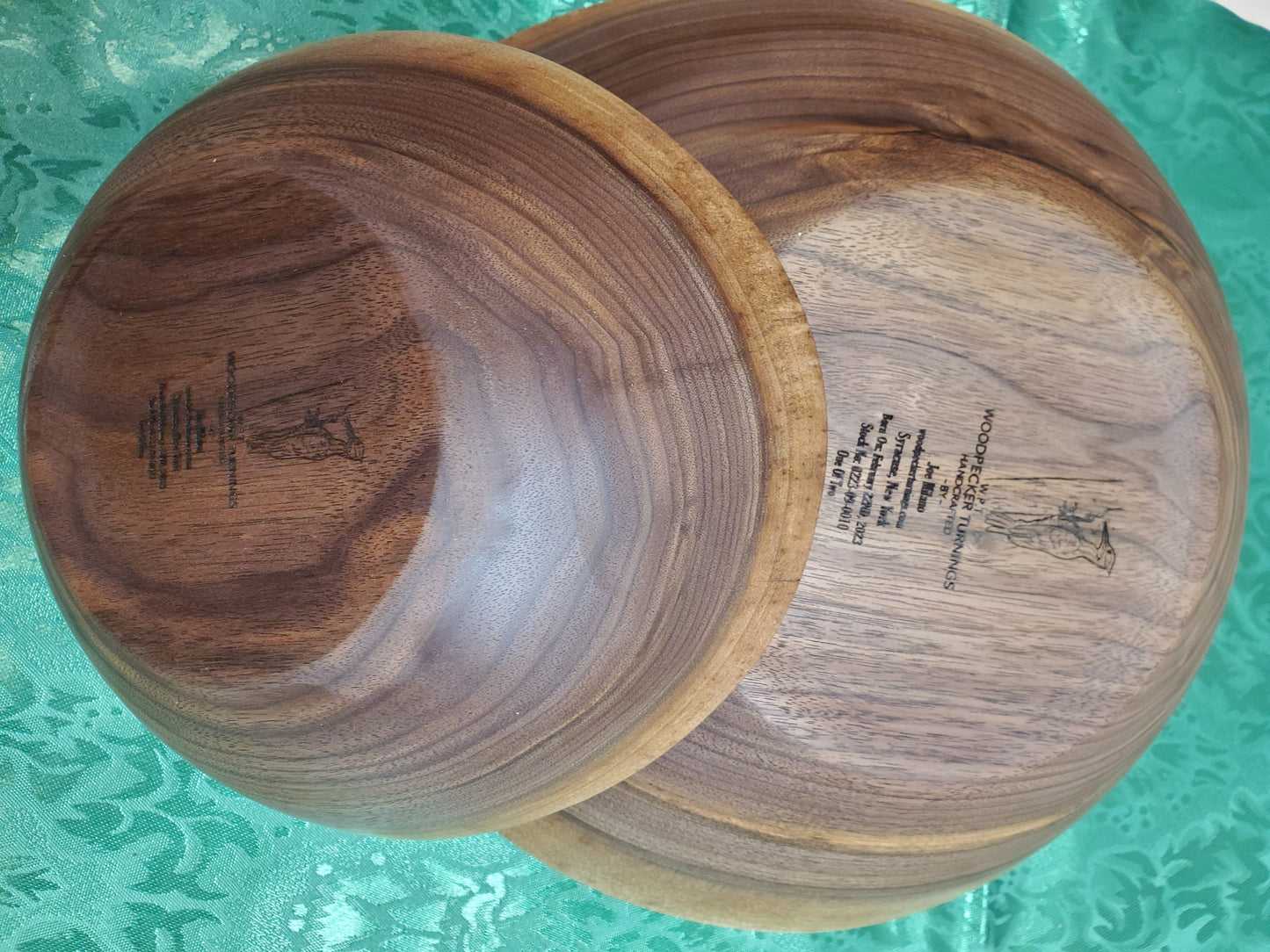 Black walnut 2 bowl nested set 0223-09-0010 & 0223-10-0010