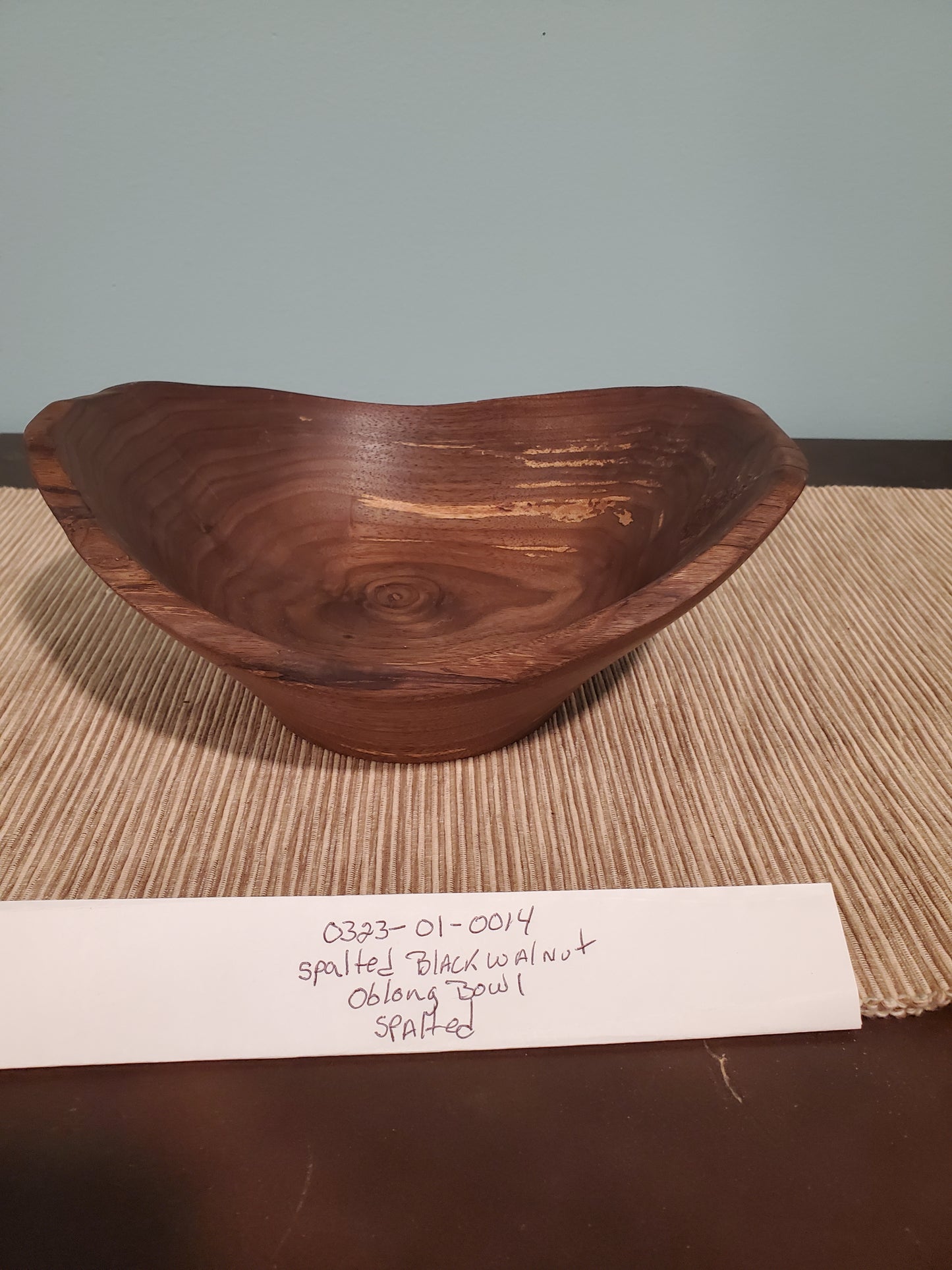 Black walnut spalted oblong bowl 0323-01-0013