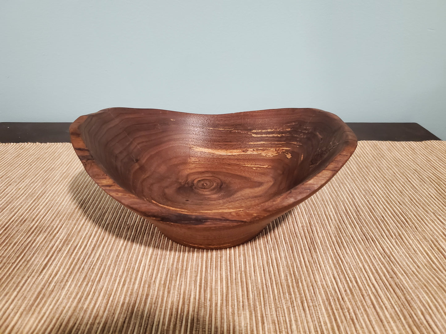 Black walnut spalted oblong bowl 0323-01-0013