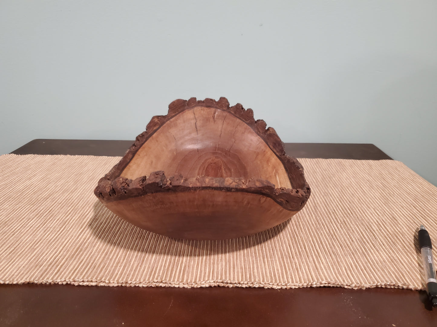 Black walnut live edge oblong bowl 0423-07-0026