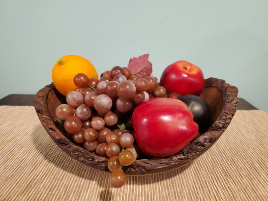 Black walnut live edge oblong bowl 0423-07-0026