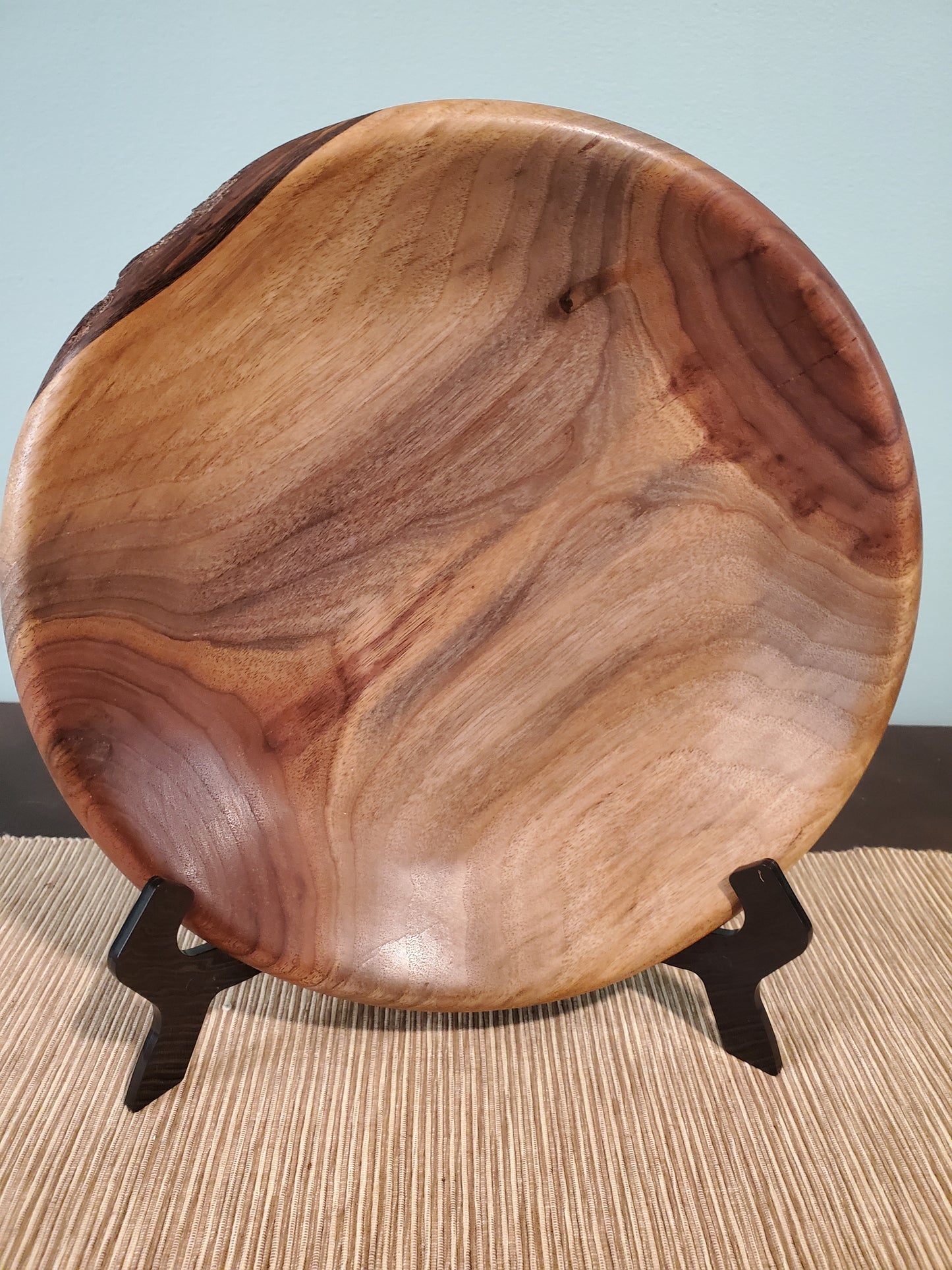 Black Walnut round plate set 0423-09-0028 & 0029