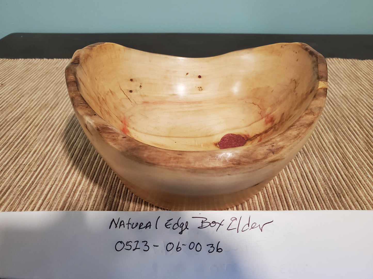 Box Aldar natural edge bowl with red resin 0523-06-0036