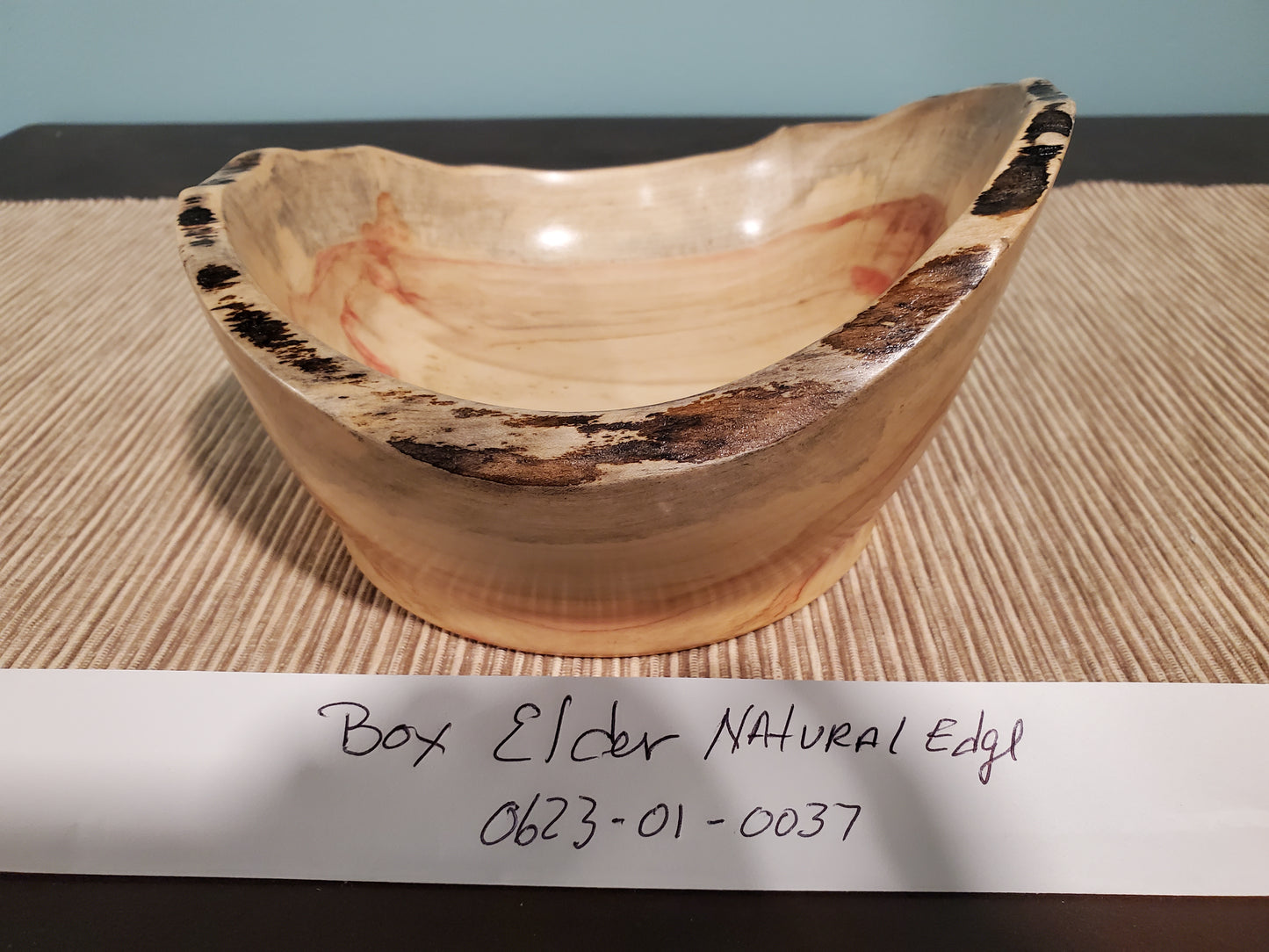 Box Aldar natural edge bowl with red resin 0523-06-0036