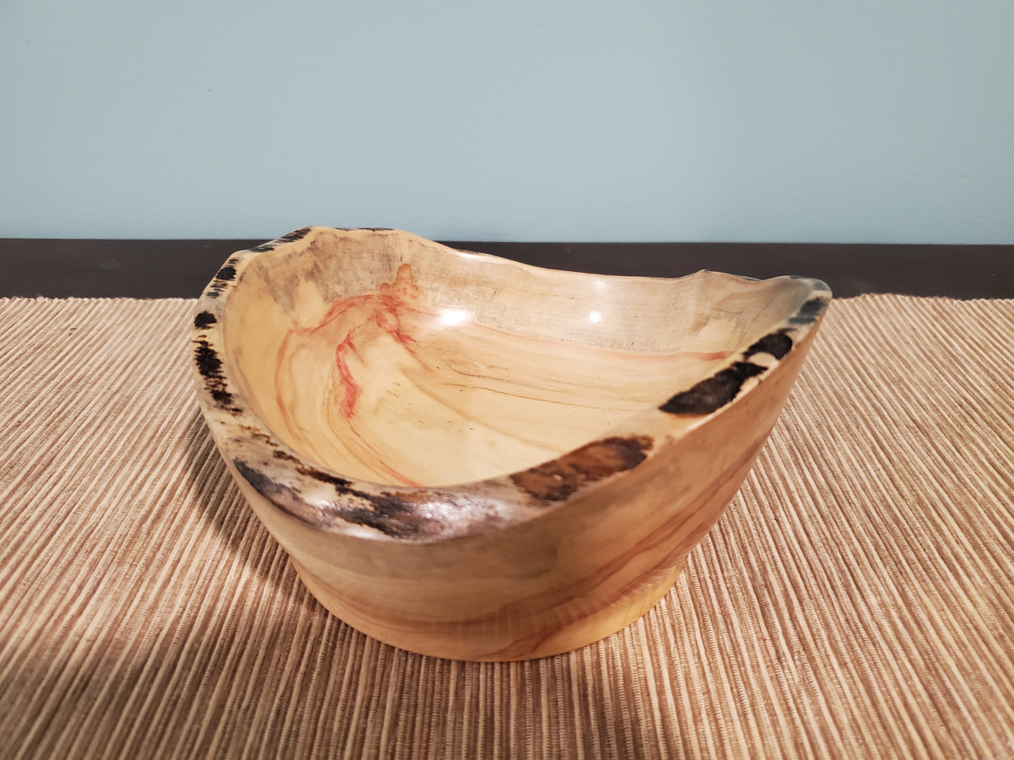 Box Aldar natural edge bowl with red resin 0523-06-0036