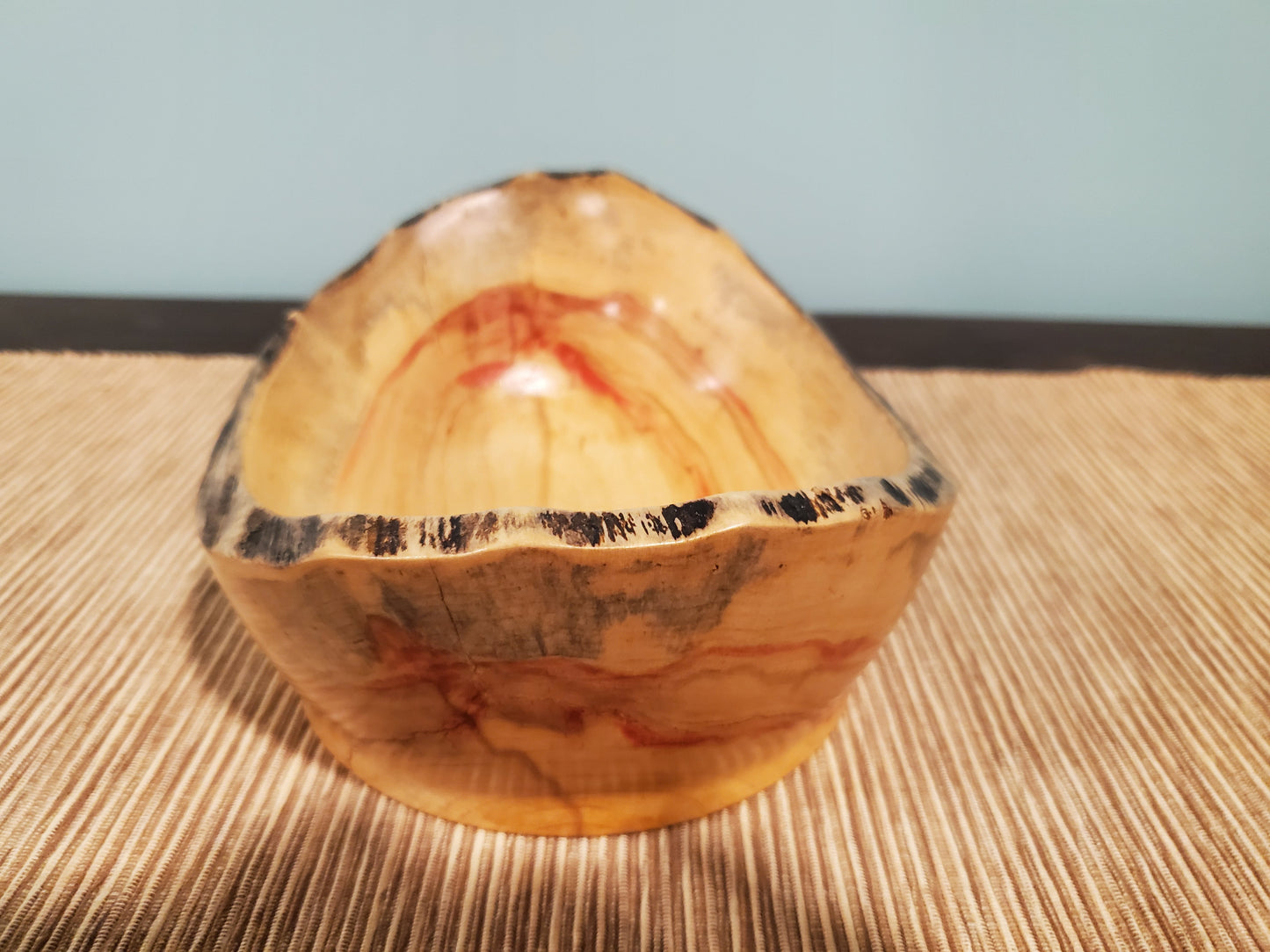 Box Aldar natural edge bowl with red resin 0523-06-0036