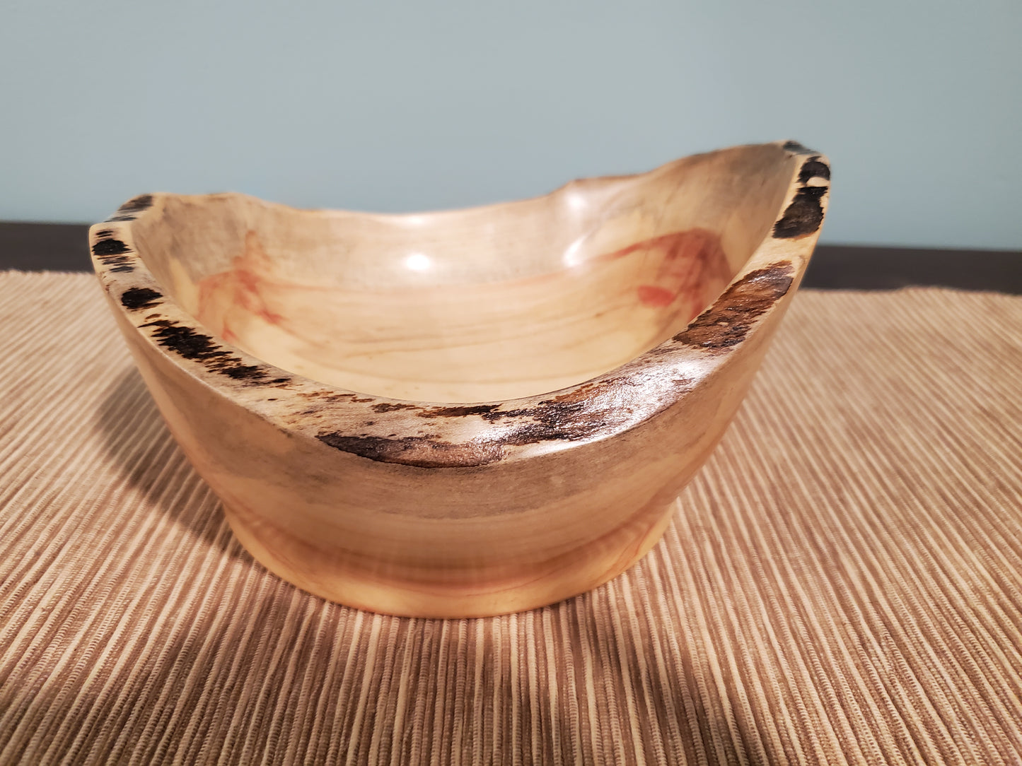 Box Aldar natural edge bowl with red resin 0523-06-0036