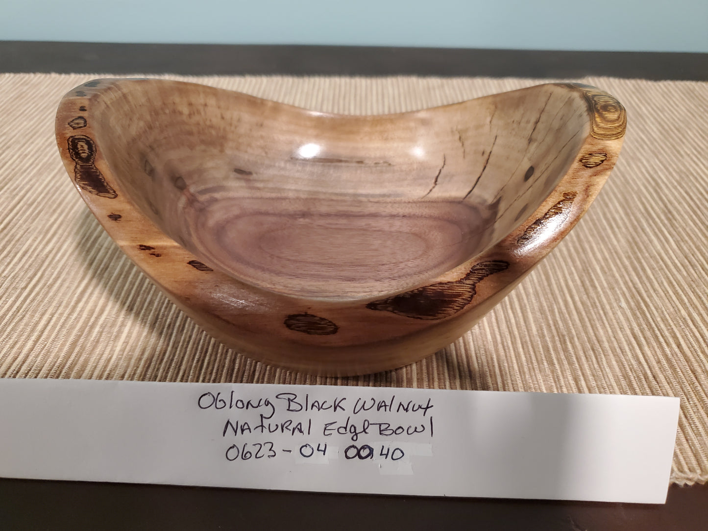 Black Walnut natural edge oblong bowl 0623-04-0040