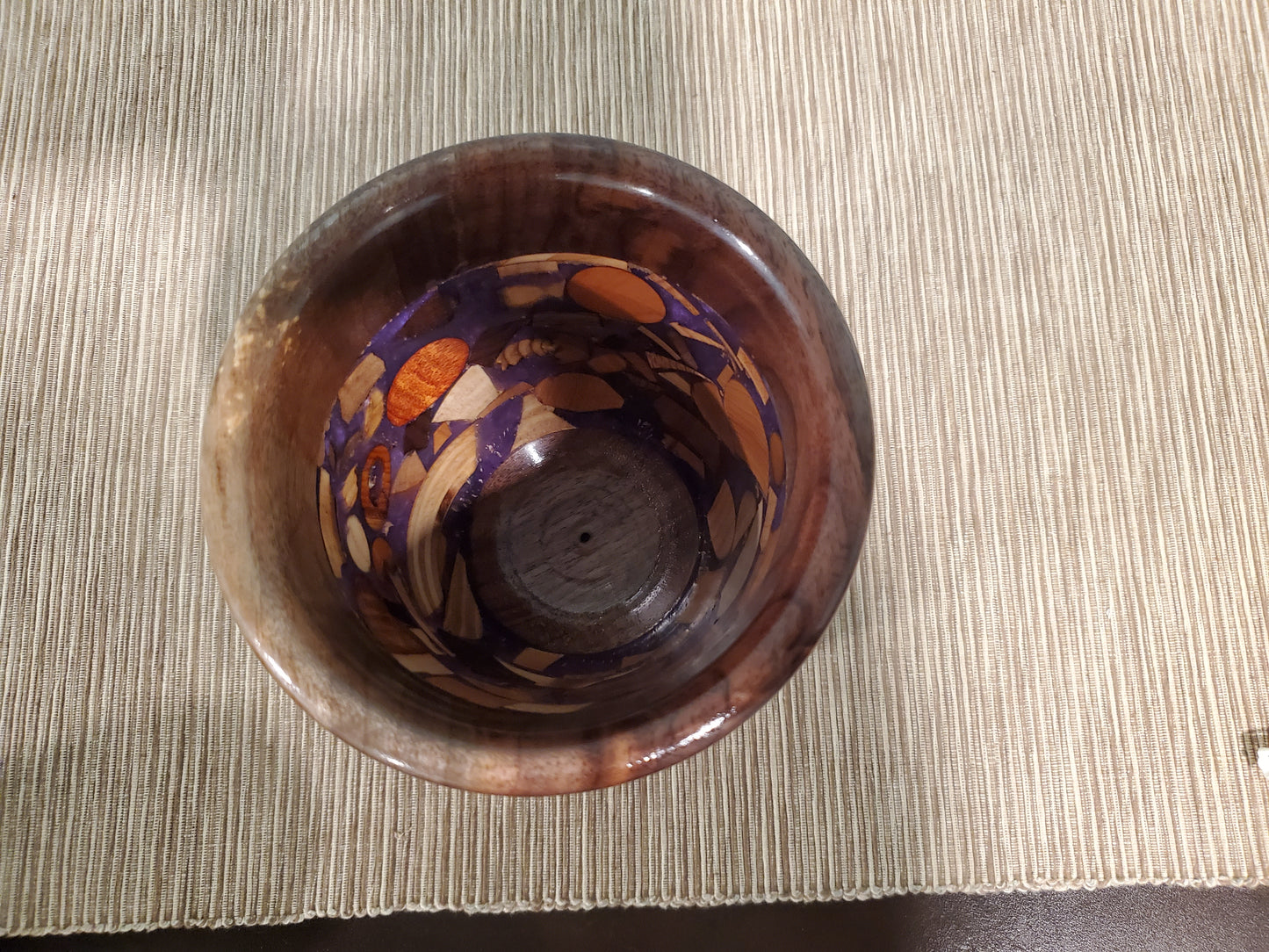 Purple Resin & assorted wood container 0723-02-0042