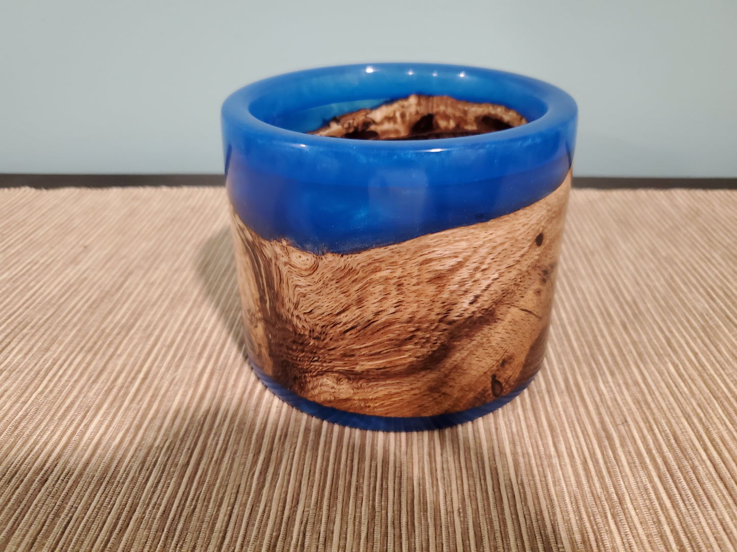 Oak Spalted Burl with Sky Blue Resin 0823-06-0052