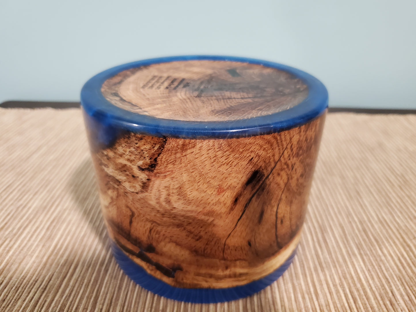 Oak Spalted Burl with Sky Blue Resin 0823-06-0052