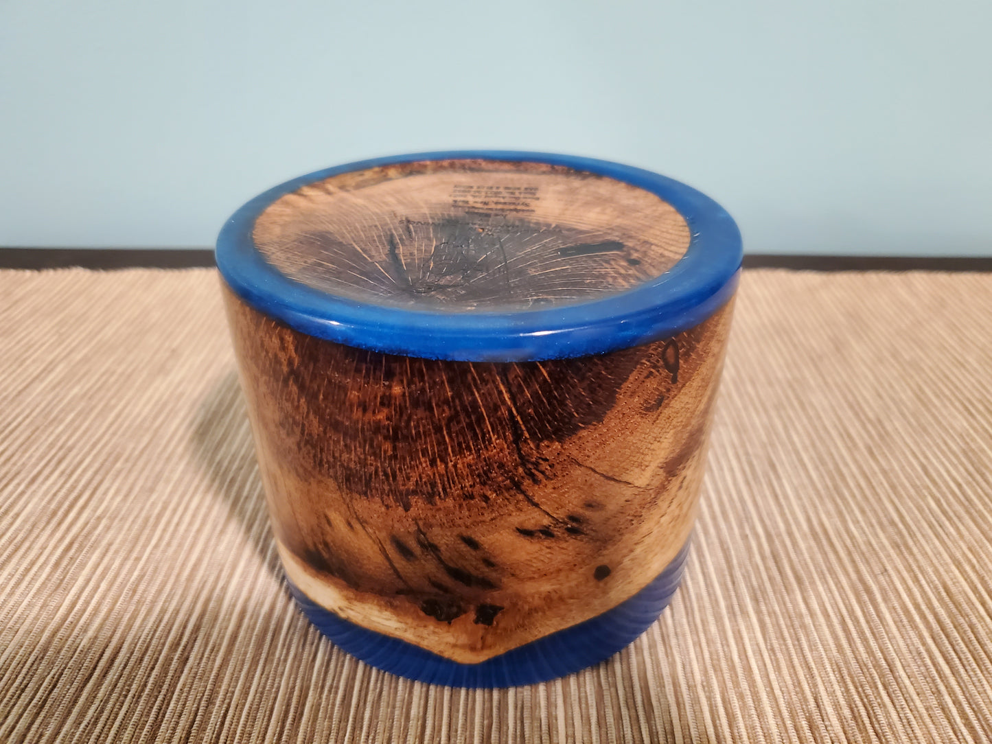 Oak Spalted Burl with Sky Blue Resin 0823-06-0052