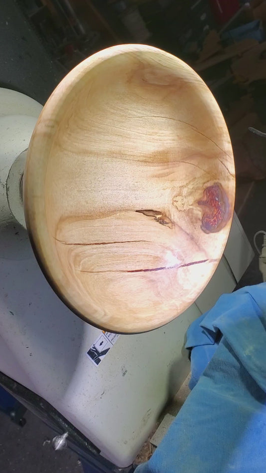 Maple Spalted Bowl W/ Ancient Copper Epoxy Resin 0823-20-0066