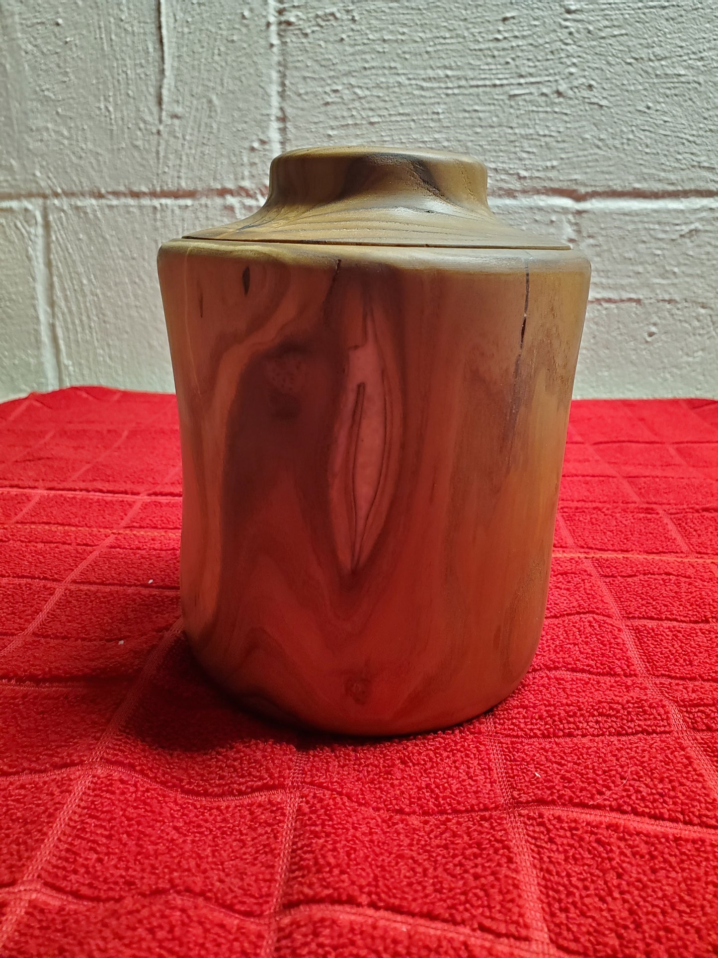 Russian Olive End Grain turned container with Top 0223-01-0003