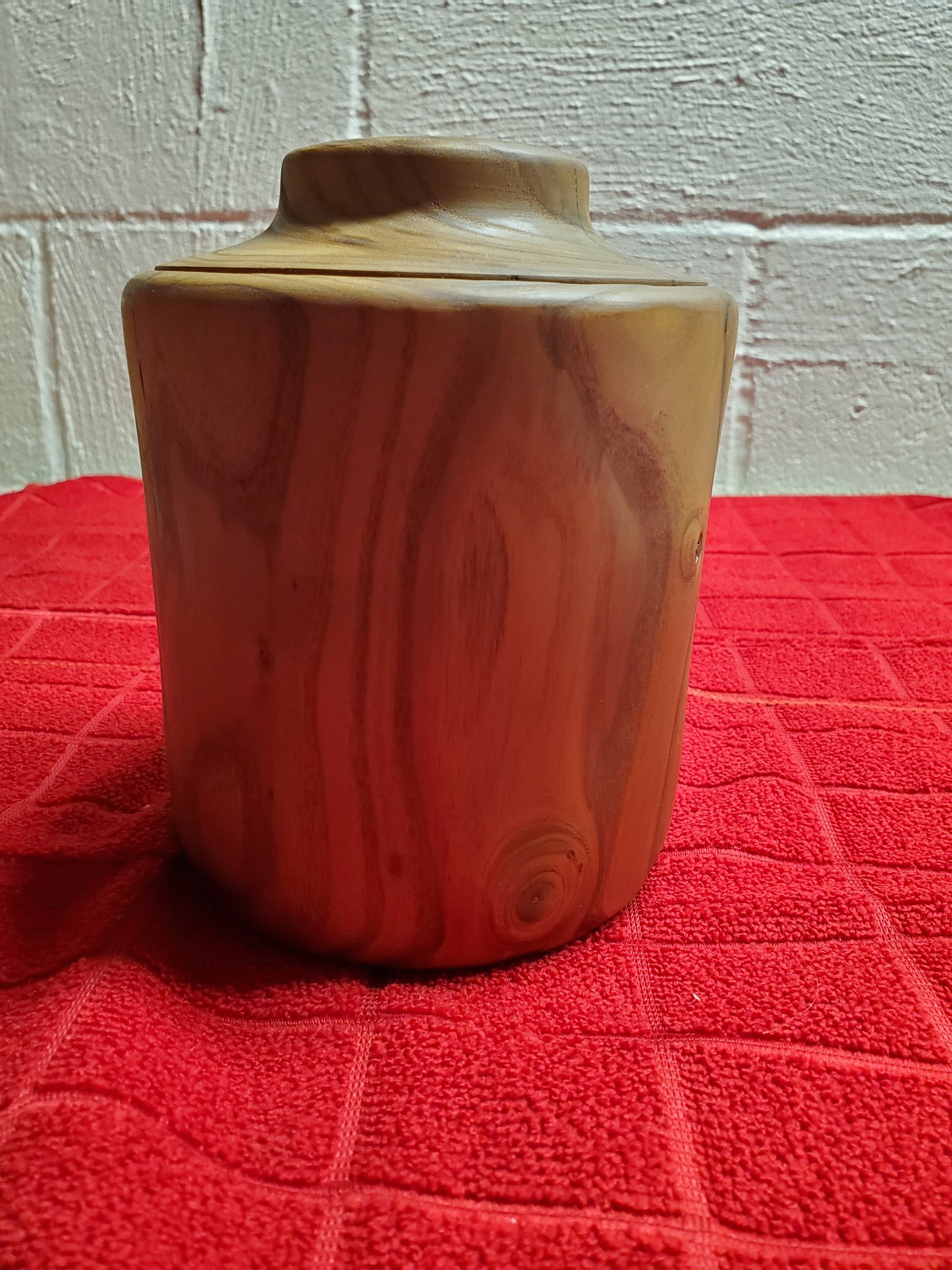 Russian Olive End Grain turned container with Top 0223-01-0003