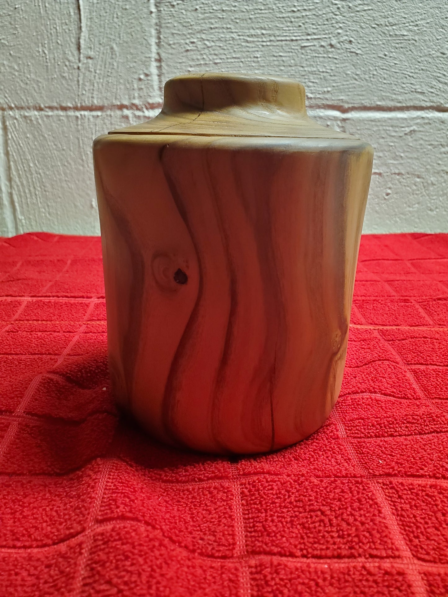 Russian Olive End Grain turned container with Top 0223-01-0003