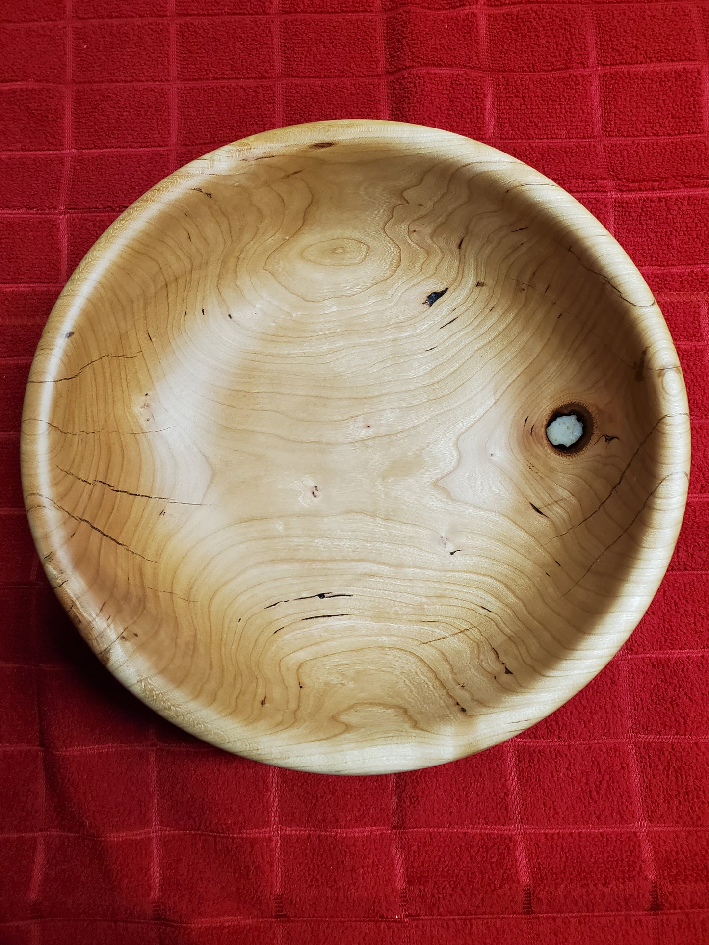 Cherry Bowl With a Resin filled knot hole #0223-06-0007