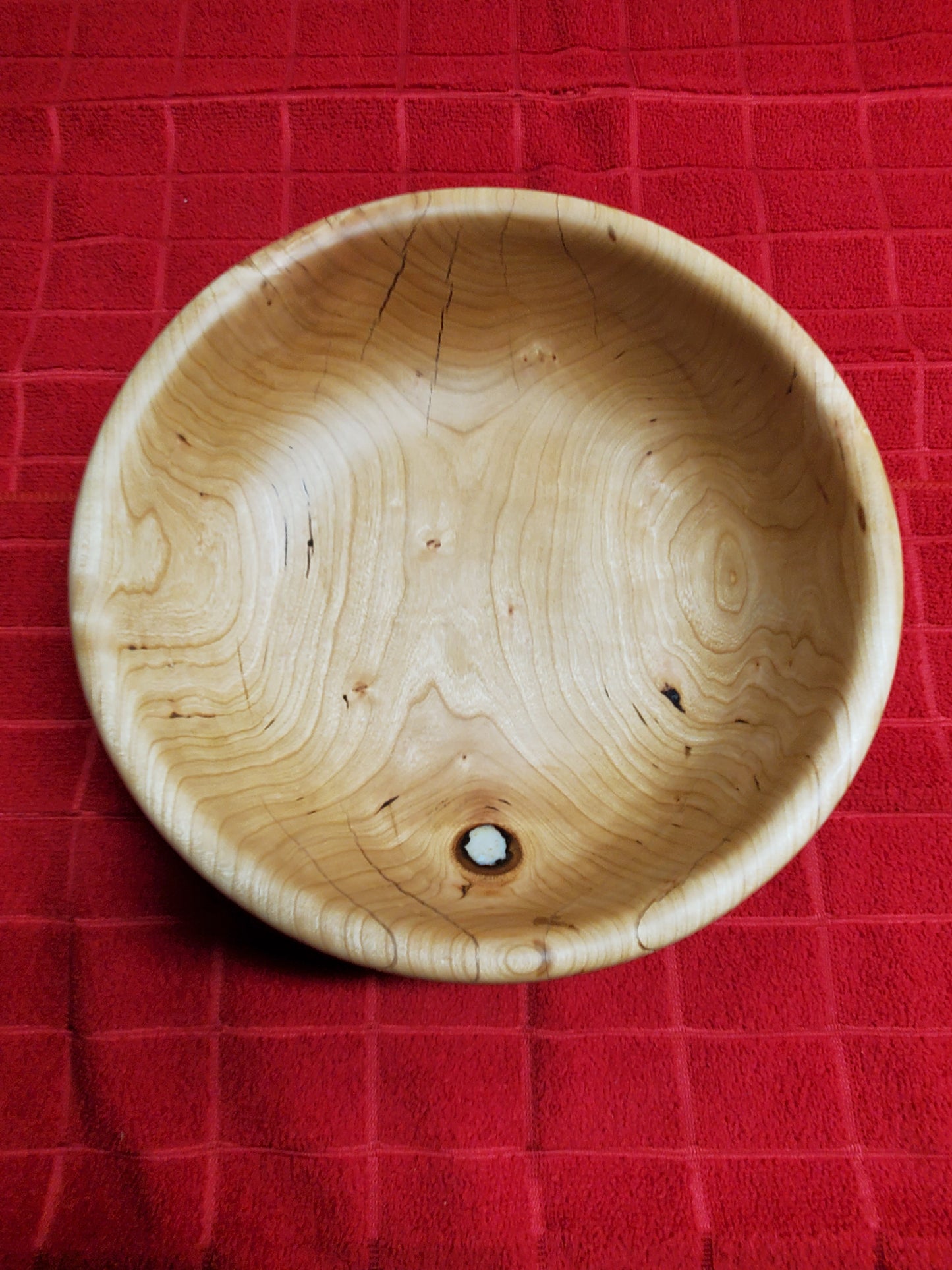 Cherry Bowl With a Resin filled knot hole #0223-06-0007