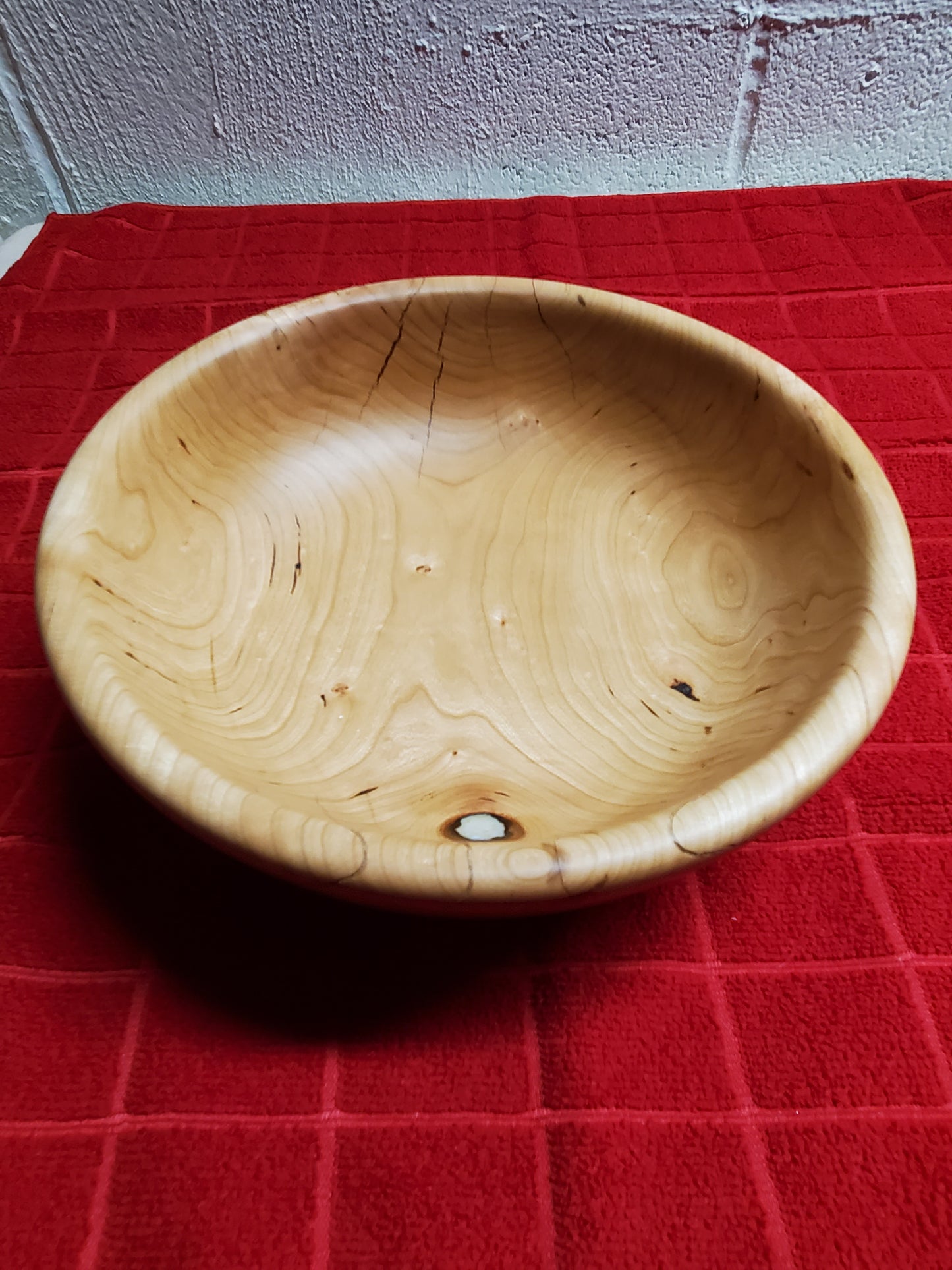 Cherry Bowl With a Resin filled knot hole #0223-06-0007