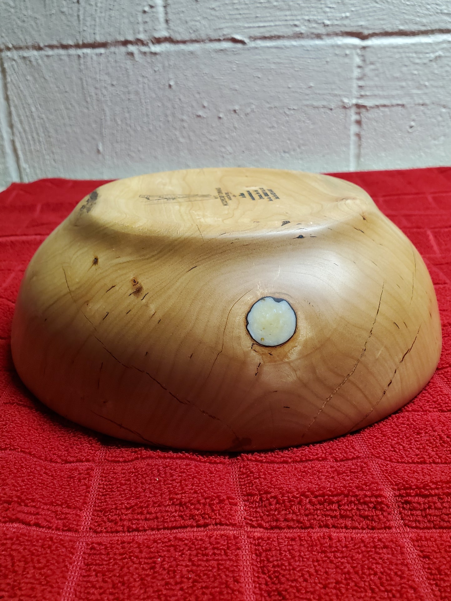 Cherry Bowl With a Resin filled knot hole #0223-06-0007