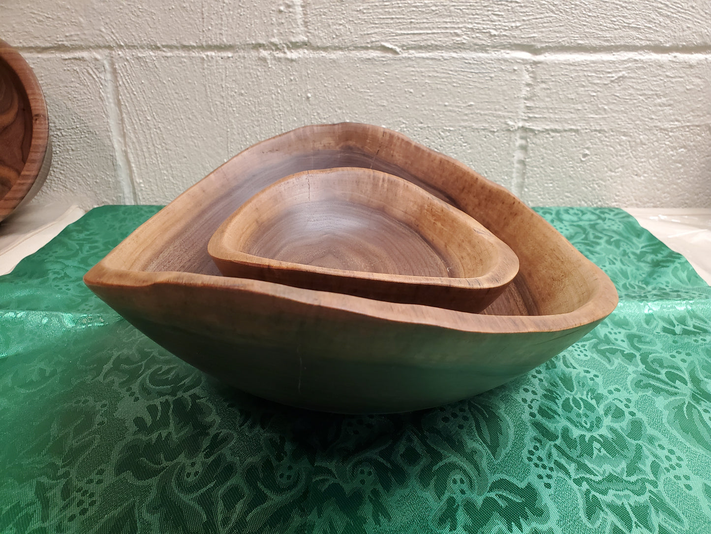 Black Walnut Live Edge Two Bowl Nested Set 0223-09-0010 and 0223-10-0011