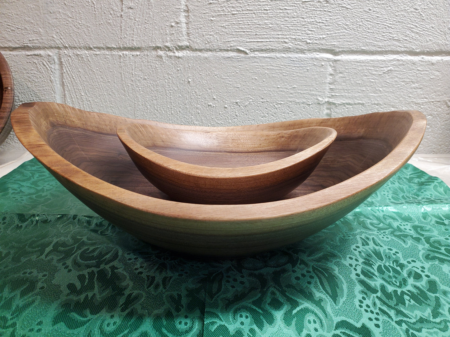 Black Walnut Live Edge Two Bowl Nested Set 0223-09-0010 and 0223-10-0011