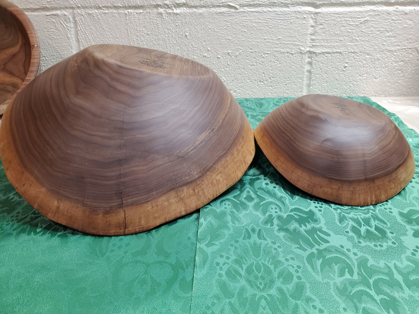 Black Walnut Live Edge Two Bowl Nested Set 0223-09-0010 and 0223-10-0011